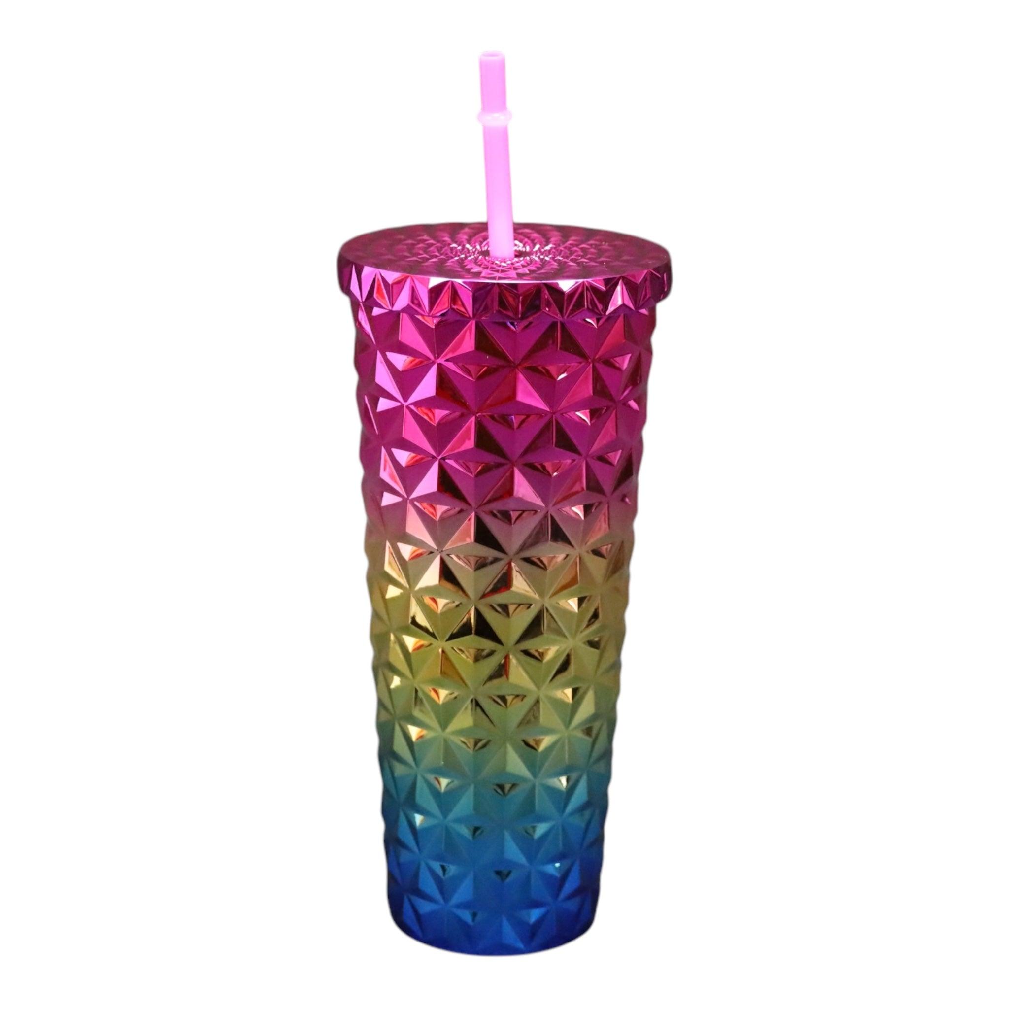 24oz Electro Rainbow Cup with Straw