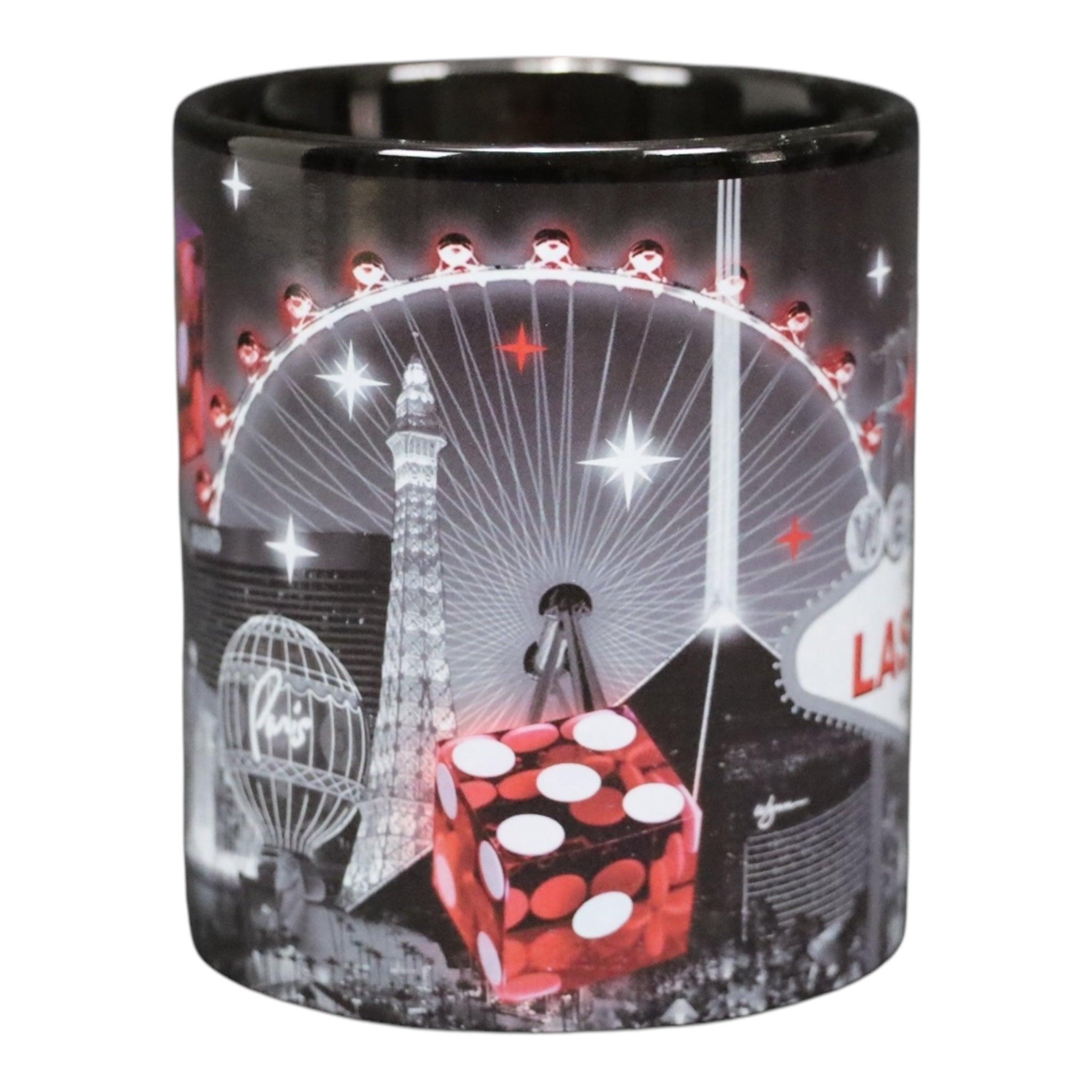 Las vegas B/W Red Dice Mug, 1 Count (Pack of 1) 11oz