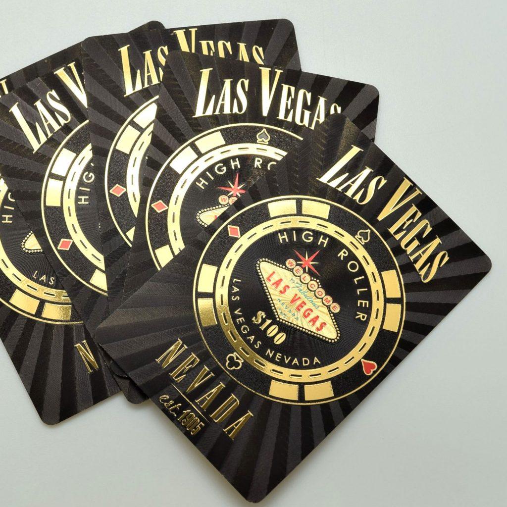 Las Vegas Blk Gold High Roller Plastic Playing Card Deck