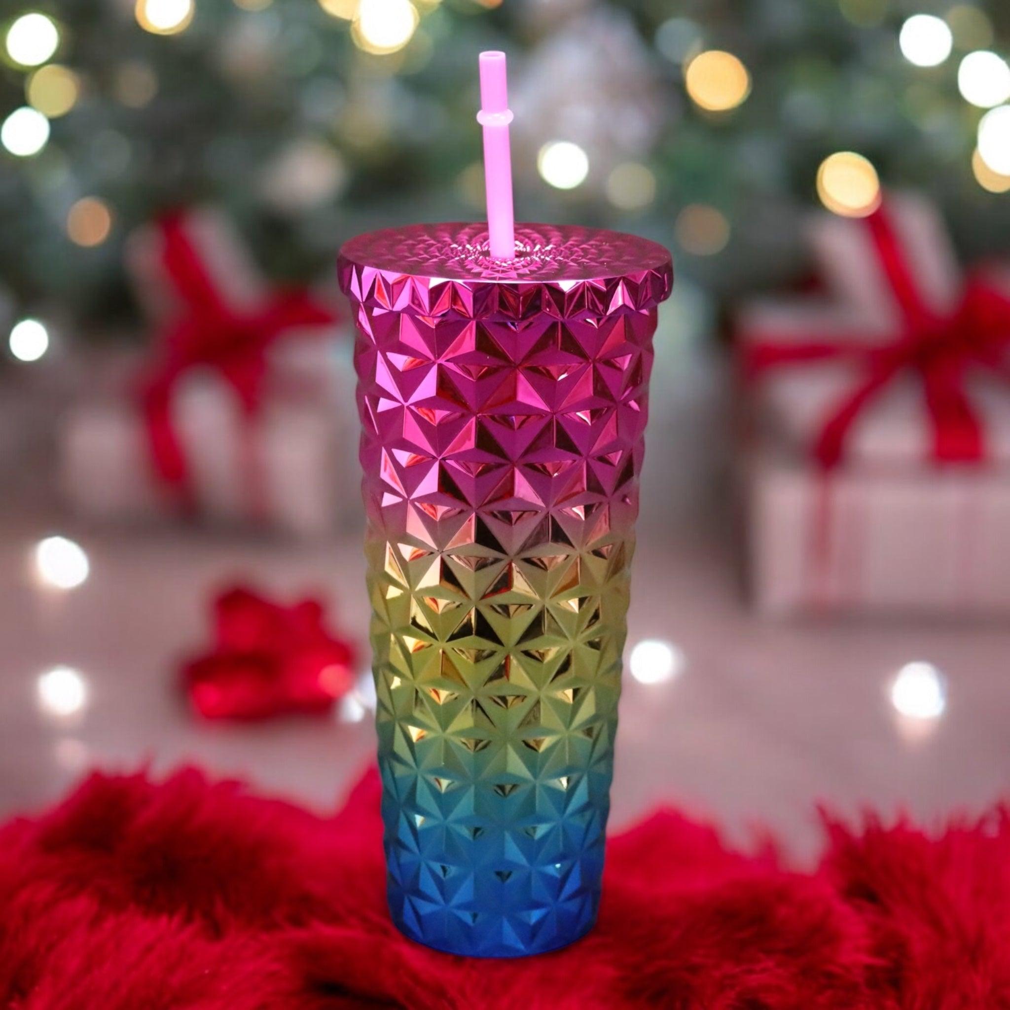 24oz Electro Rainbow Cup with Straw