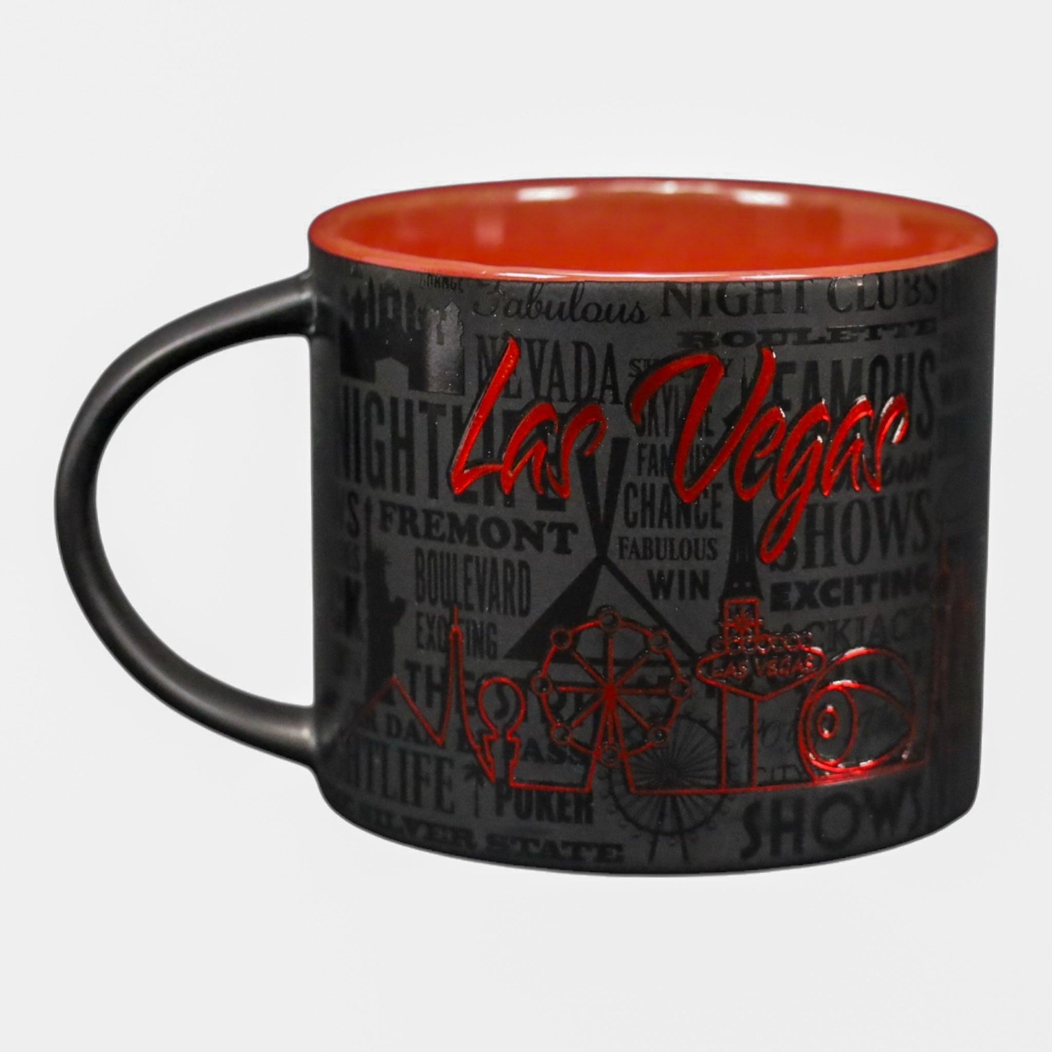 Las vegas stack blk/red doodle Mug, 1 Count (Pack of 1) 15oz