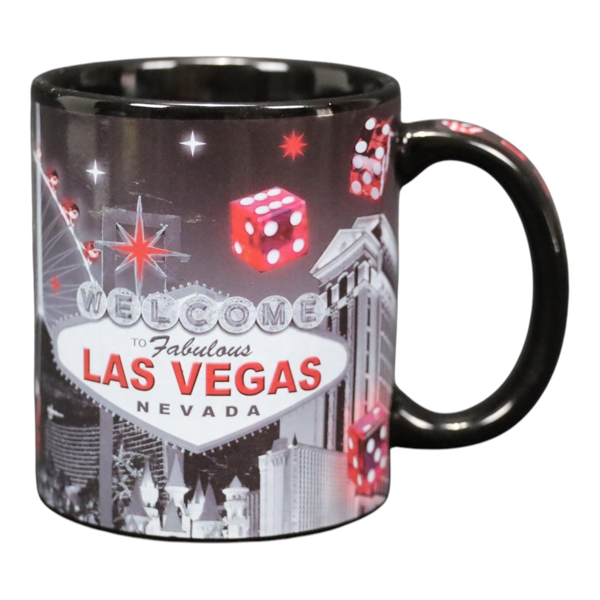 Las vegas B/W Red Dice Mug, 1 Count (Pack of 1) 11oz