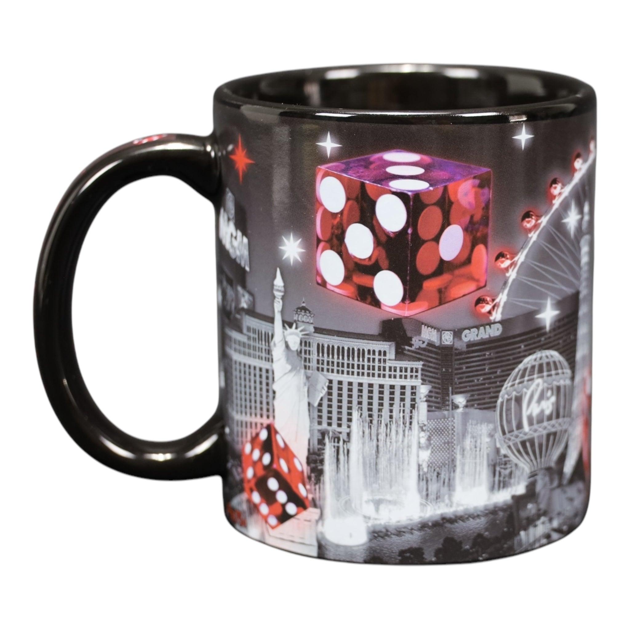 Las vegas B/W Red Dice Mug, 1 Count (Pack of 1) 11oz