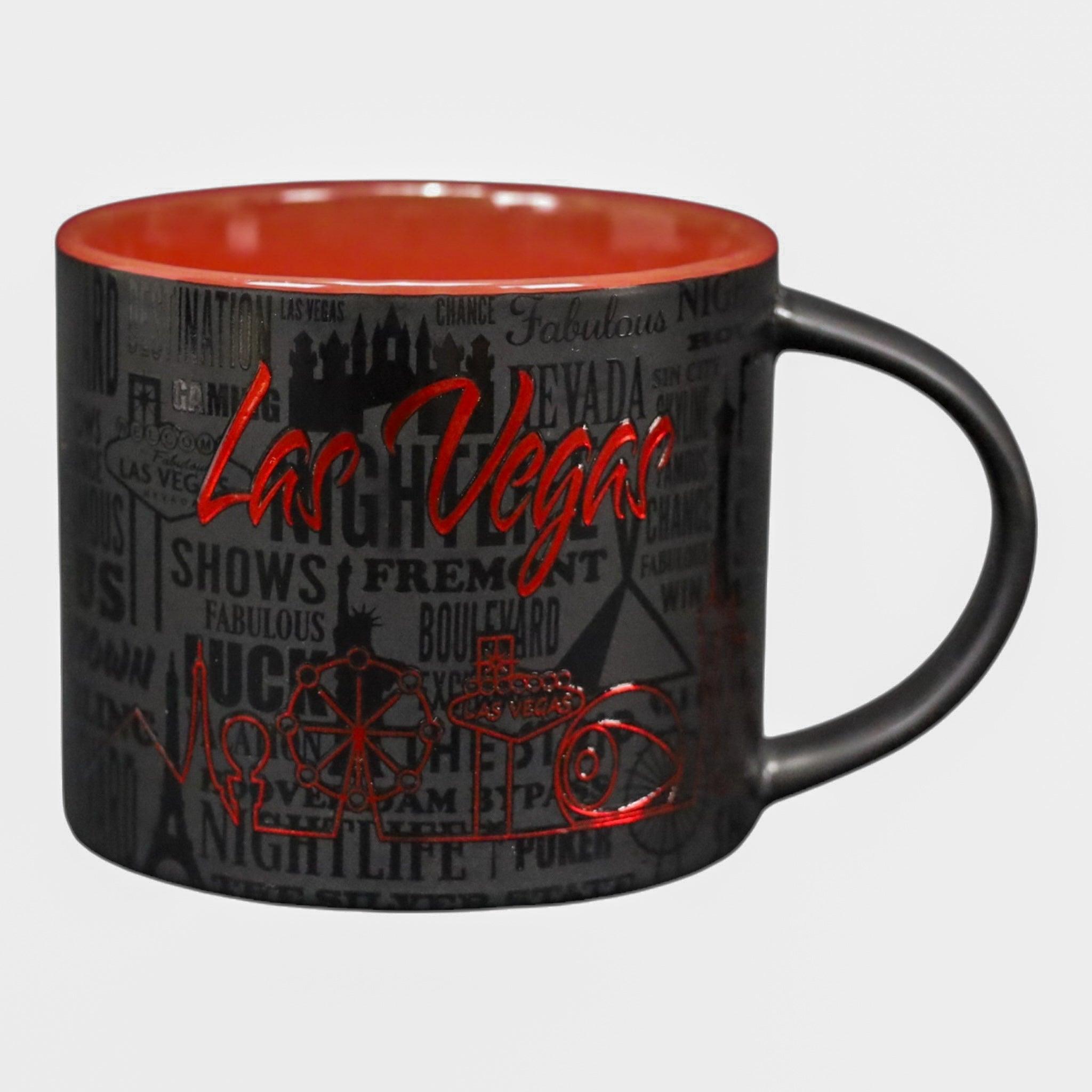 Las vegas stack blk/red doodle Mug, 1 Count (Pack of 1) 15oz